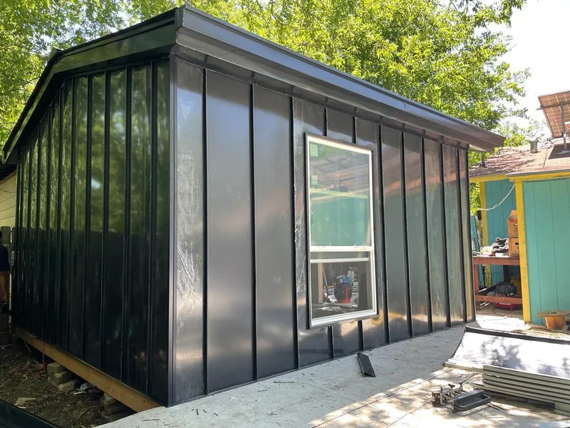 Black standing seam metal wall panels for Metal Roof Installation in Straban